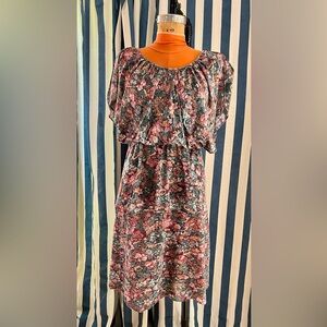 Sweet late 70s /early 80s vintage print draped dress